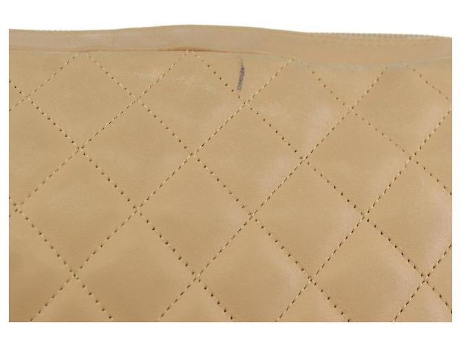 CHANEL Borsa a Spalla Cambon Line Matelassé in Pelle di Agnello Beige Nero CC Auth am10849V - vista 5