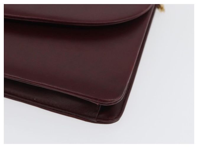 Borsa a Spalla in Pelle Bordeaux con Catena Christian Dior Oro Auth ka2740 - vista 10