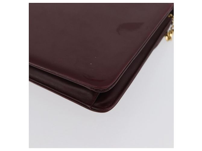 Borsa a Spalla in Pelle Bordeaux con Catena Christian Dior Oro Auth ka2740 - vista 12