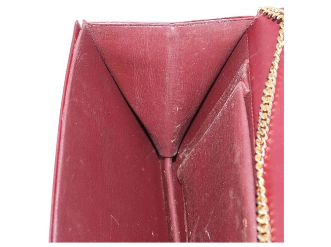Borsa a Spalla in Pelle Bordeaux con Catena Christian Dior Oro Auth ka2740 - vista 18