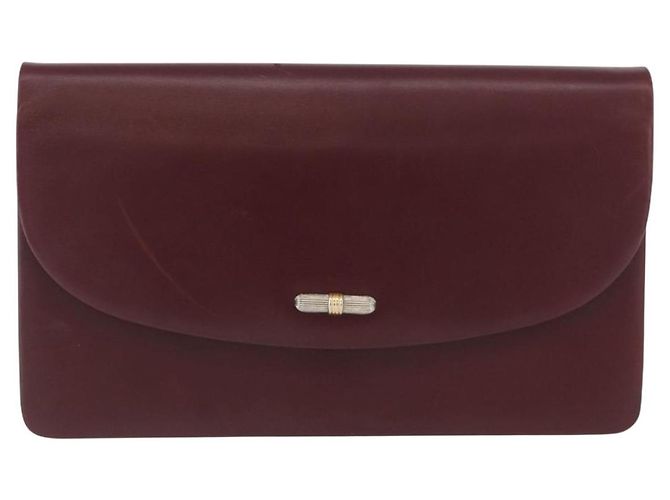 Borsa a Spalla in Pelle Bordeaux con Catena Christian Dior Oro Auth ka2740 - vista 2
