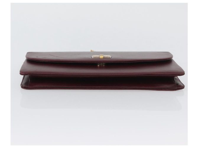 Borsa a Spalla in Pelle Bordeaux con Catena Christian Dior Oro Auth ka2740 - vista 8