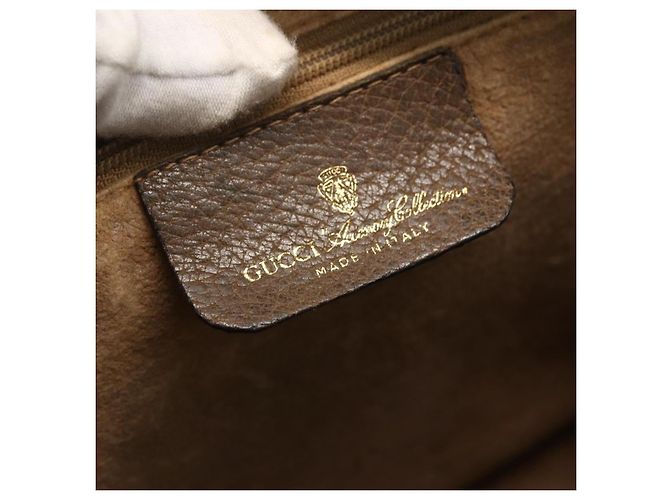 Borsa Boston in PVC beige e oro della linea Sherry GG Supreme di GUCCI 58 02 007 Auth LNZ480 D'oro - vista 16