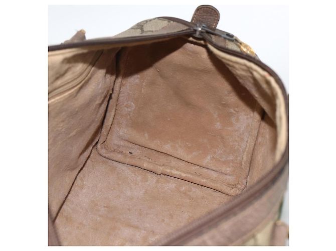 Borsa Boston in PVC beige e oro della linea Sherry GG Supreme di GUCCI 58 02 007 Auth LNZ480 D'oro - vista 18
