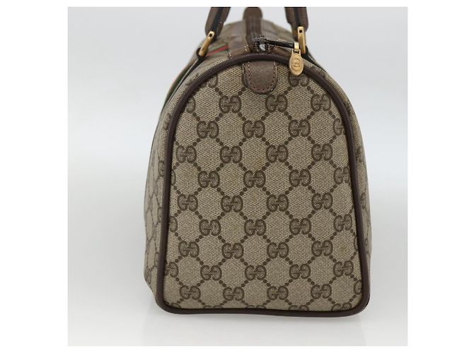 Borsa Boston in PVC beige e oro della linea Sherry GG Supreme di GUCCI 58 02 007 Auth LNZ480 D'oro - vista 4