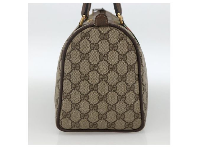 Borsa Boston in PVC beige e oro della linea Sherry GG Supreme di GUCCI 58 02 007 Auth LNZ480 D'oro - vista 5