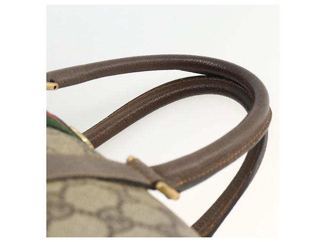 Borsa Boston in PVC beige e oro della linea Sherry GG Supreme di GUCCI 58 02 007 Auth LNZ480 D'oro - vista 8