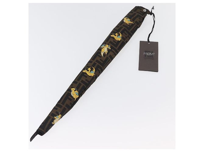 FENDI x FRGMT x POKMON Ombrello Dragonfly in Tela Zucca Nero Auth 166950SM Marrone - vista 19
