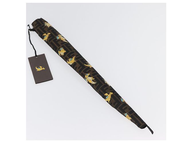 FENDI x FRGMT x POKMON Ombrello Dragonfly in Tela Zucca Nero Auth 166950SM Marrone - vista 20