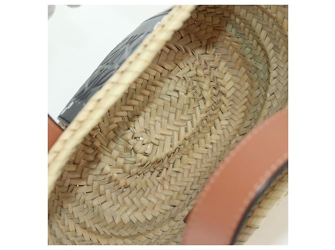 LOEWE - Bolsa Pitch Black Raffia Auth 166974SM Meu Vizinho Totoro do Studio Ghibli Preto Bege - vista 10