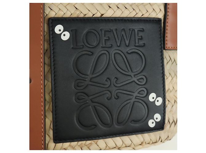 LOEWE - Bolsa Pitch Black Raffia Auth 166974SM Meu Vizinho Totoro do Studio Ghibli Preto Bege - vista 17