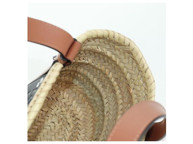 LOEWE - Bolsa Pitch Black Raffia Auth 166974SM Meu Vizinho Totoro do Studio Ghibli Preto Bege - vista 19