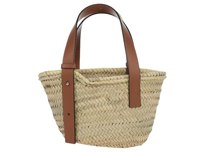 LOEWE - Bolsa Pitch Black Raffia Auth 166974SM Meu Vizinho Totoro do Studio Ghibli Preto Bege - vista 2