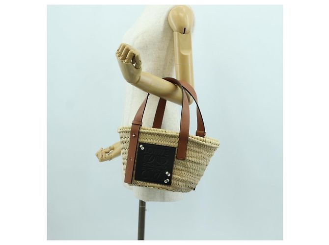 LOEWE - Bolsa Pitch Black Raffia Auth 166974SM Meu Vizinho Totoro do Studio Ghibli Preto Bege - vista 21