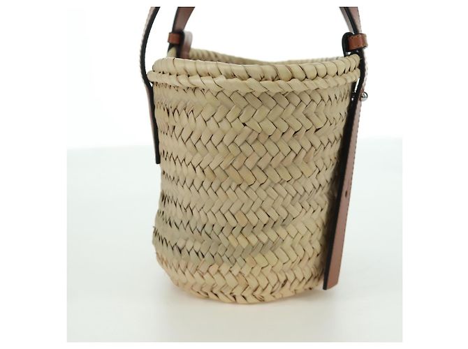 LOEWE - Bolsa Pitch Black Raffia Auth 166974SM Meu Vizinho Totoro do Studio Ghibli Preto Bege - vista 4