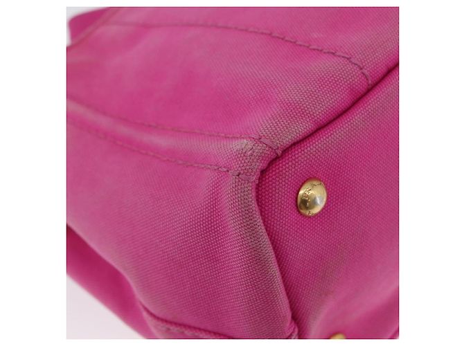 PRADA Borsa Canapa PM in tela 2way Rosa Oro Auth LNZ478 D'oro - vista 14