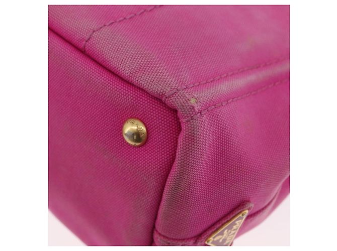 PRADA Borsa Canapa PM in tela 2way Rosa Oro Auth LNZ478 D'oro - vista 15