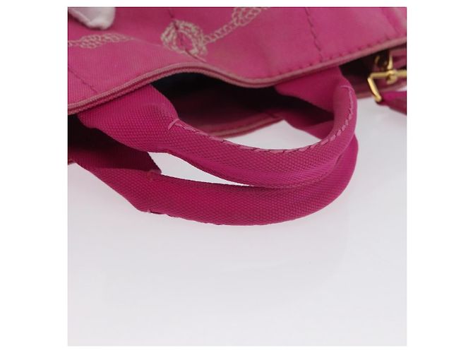 PRADA Borsa Canapa PM in tela 2way Rosa Oro Auth LNZ478 D'oro - vista 7