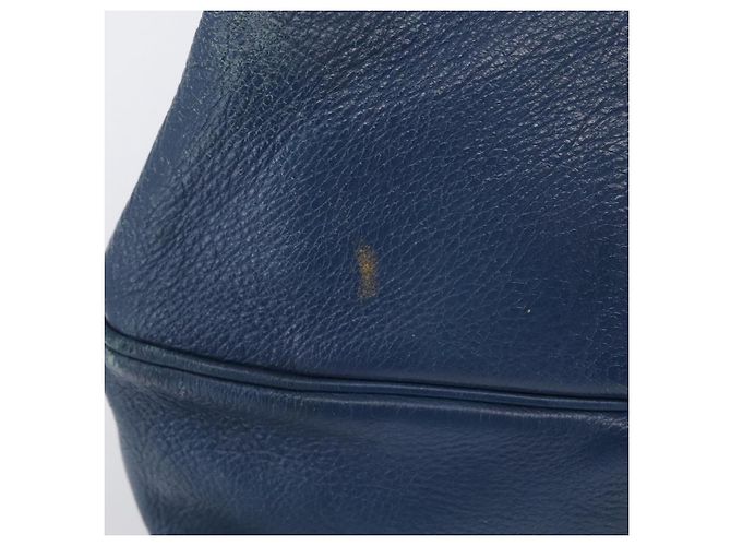 Céline Borsa a mano CELINE in pelle blu argento Auth 173519 - vista 10