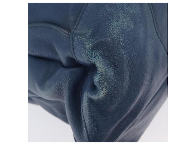 Céline Borsa a mano CELINE in pelle blu argento Auth 173519 - vista 13