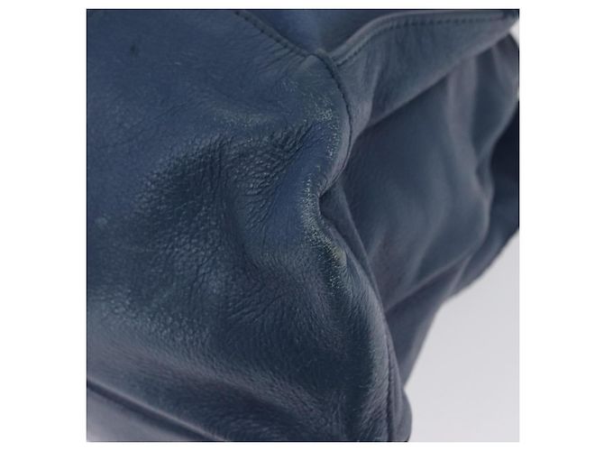 Céline Borsa a mano CELINE in pelle blu argento Auth 173519 - vista 14