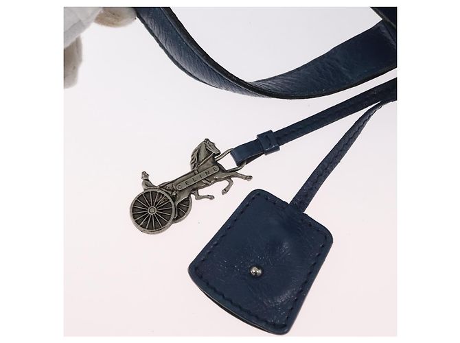 Céline Borsa a mano CELINE in pelle blu argento Auth 173519 - vista 15