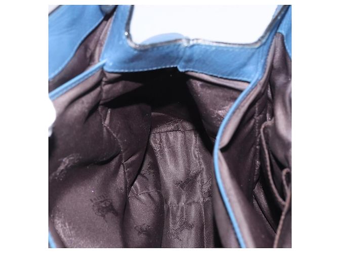 Céline Borsa a mano CELINE in pelle blu argento Auth 173519 - vista 20