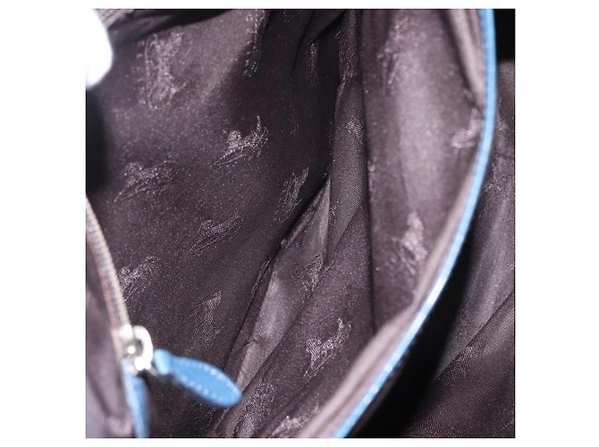 Céline Borsa a mano CELINE in pelle blu argento Auth 173519 - vista 21