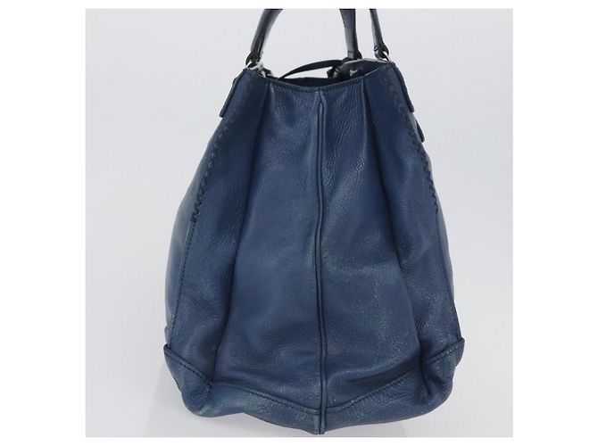 Céline Borsa a mano CELINE in pelle blu argento Auth 173519 - vista 5