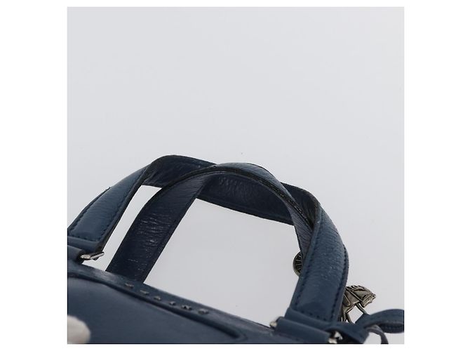 Céline Borsa a mano CELINE in pelle blu argento Auth 173519 - vista 8