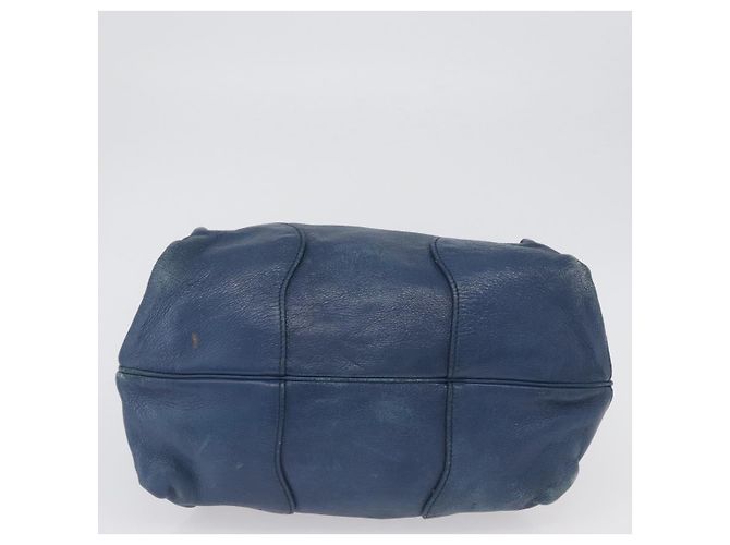 Céline Borsa a mano CELINE in pelle blu argento Auth 173519 - vista 9