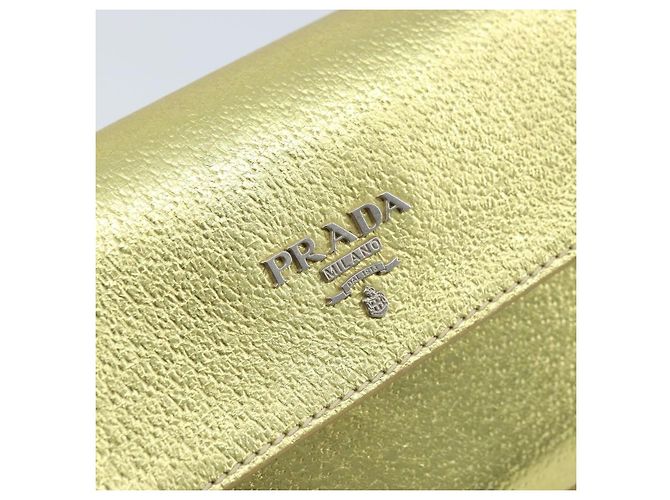 Prada Bolso de cuero dorado Auth gh1740 - vista 12