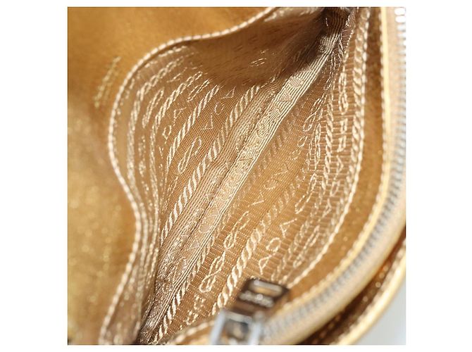 Prada Bolso de cuero dorado Auth gh1740 - vista 15