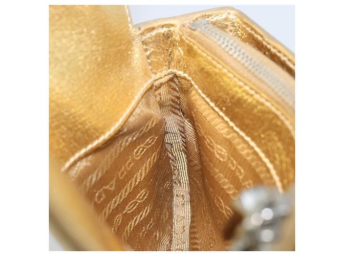 Prada Bolso de cuero dorado Auth gh1740 - vista 16