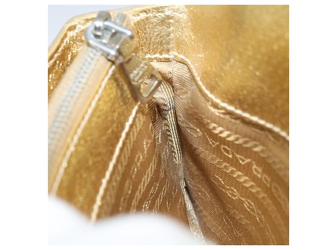 Prada Bolso de cuero dorado Auth gh1740 - vista 17
