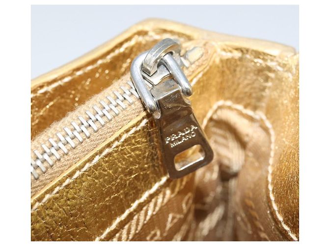 Prada Bolso de cuero dorado Auth gh1740 - vista 18