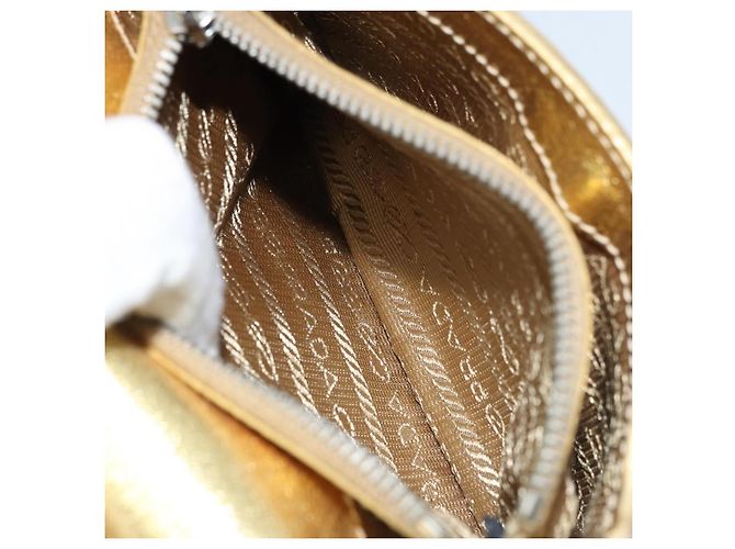 Prada Bolso de cuero dorado Auth gh1740 - vista 19
