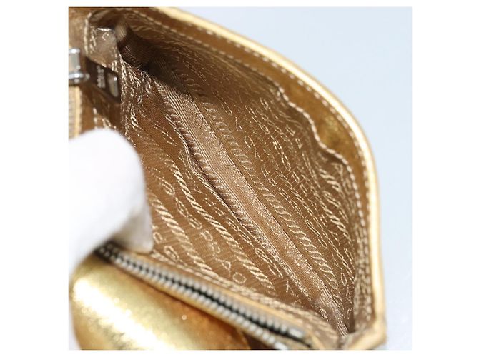 Prada Bolso de cuero dorado Auth gh1740 - vista 20