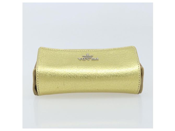 Prada Bolso de cuero dorado Auth gh1740 - vista 6