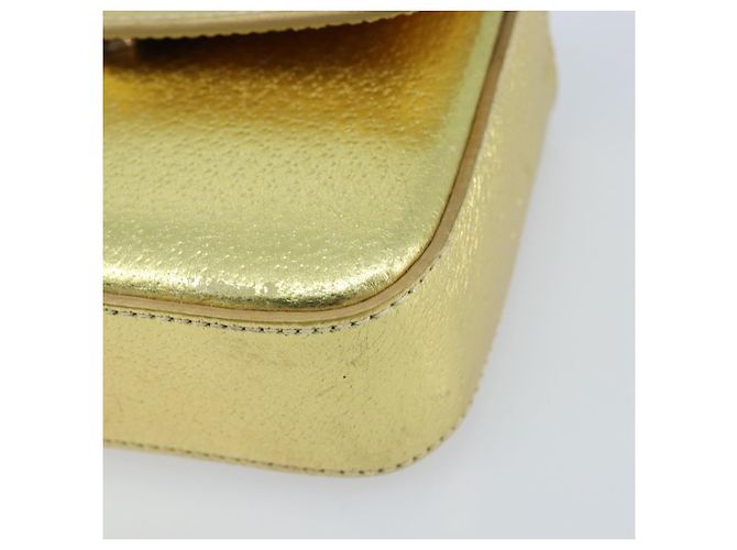 Prada Bolso de cuero dorado Auth gh1740 - vista 8