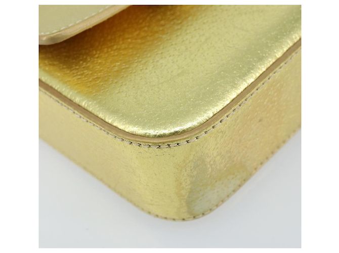 Prada Bolso de cuero dorado Auth gh1740 - vista 9