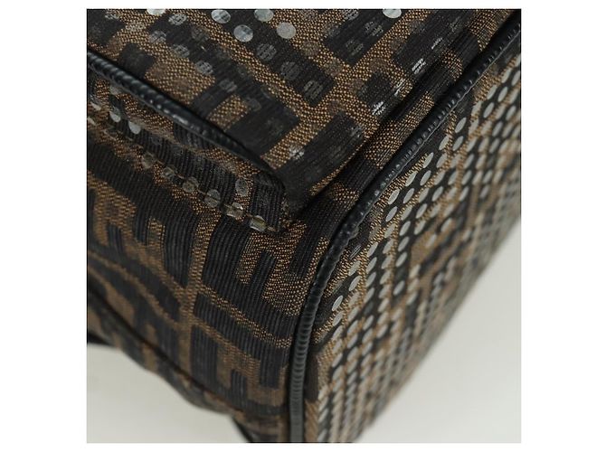 FENDI Zucca Canvas Rucksack Braun Gold Schwarz Auth 168310SAV Golden - Ansicht 13