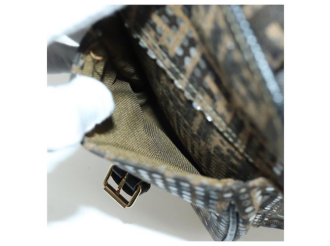 FENDI Zucca Canvas Rucksack Braun Gold Schwarz Auth 168310SAV Golden - Ansicht 20