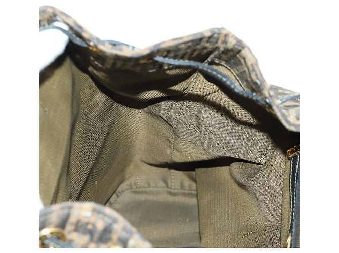 FENDI Zucca Canvas Rucksack Braun Gold Schwarz Auth 168310SAV Golden - Ansicht 26
