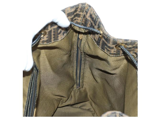 FENDI Zucca Canvas Rucksack Braun Gold Schwarz Auth 168310SAV Golden - Ansicht 27
