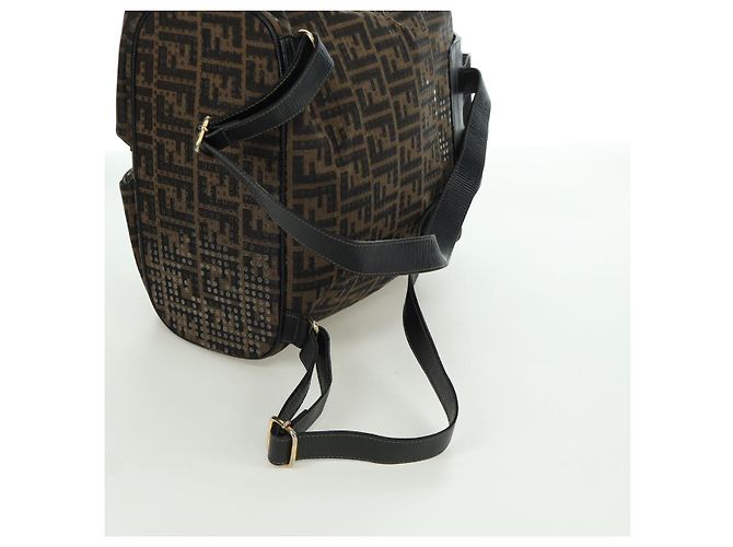 FENDI Zucca Canvas Rucksack Braun Gold Schwarz Auth 168310SAV Golden - Ansicht 9