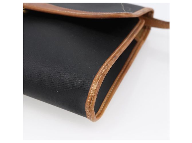 Borsa a Spalla Christian Dior Nylon Nero Oro Auth ka2697 D'oro - vista 10
