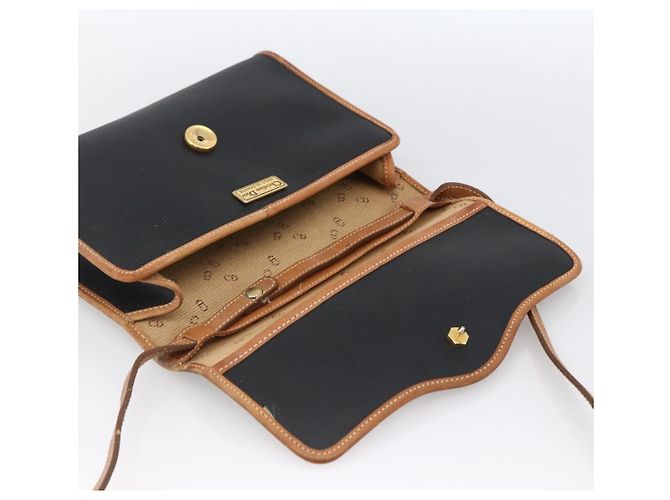 Borsa a Spalla Christian Dior Nylon Nero Oro Auth ka2697 D'oro - vista 14