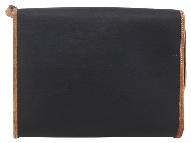 Borsa a Spalla Christian Dior Nylon Nero Oro Auth ka2697 D'oro - vista 3