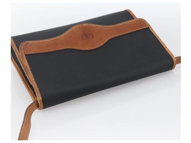 Borsa a Spalla Christian Dior Nylon Nero Oro Auth ka2697 D'oro - vista 6